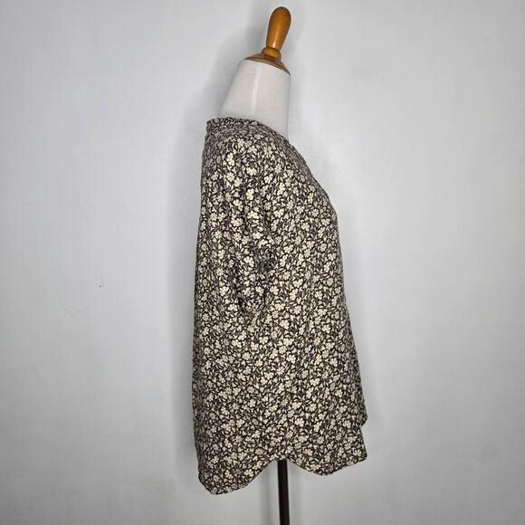 Faherty Dream Cotton Desmond Top Nusafloral Olive Organic Cotton Women Large - Picture 3 of 12